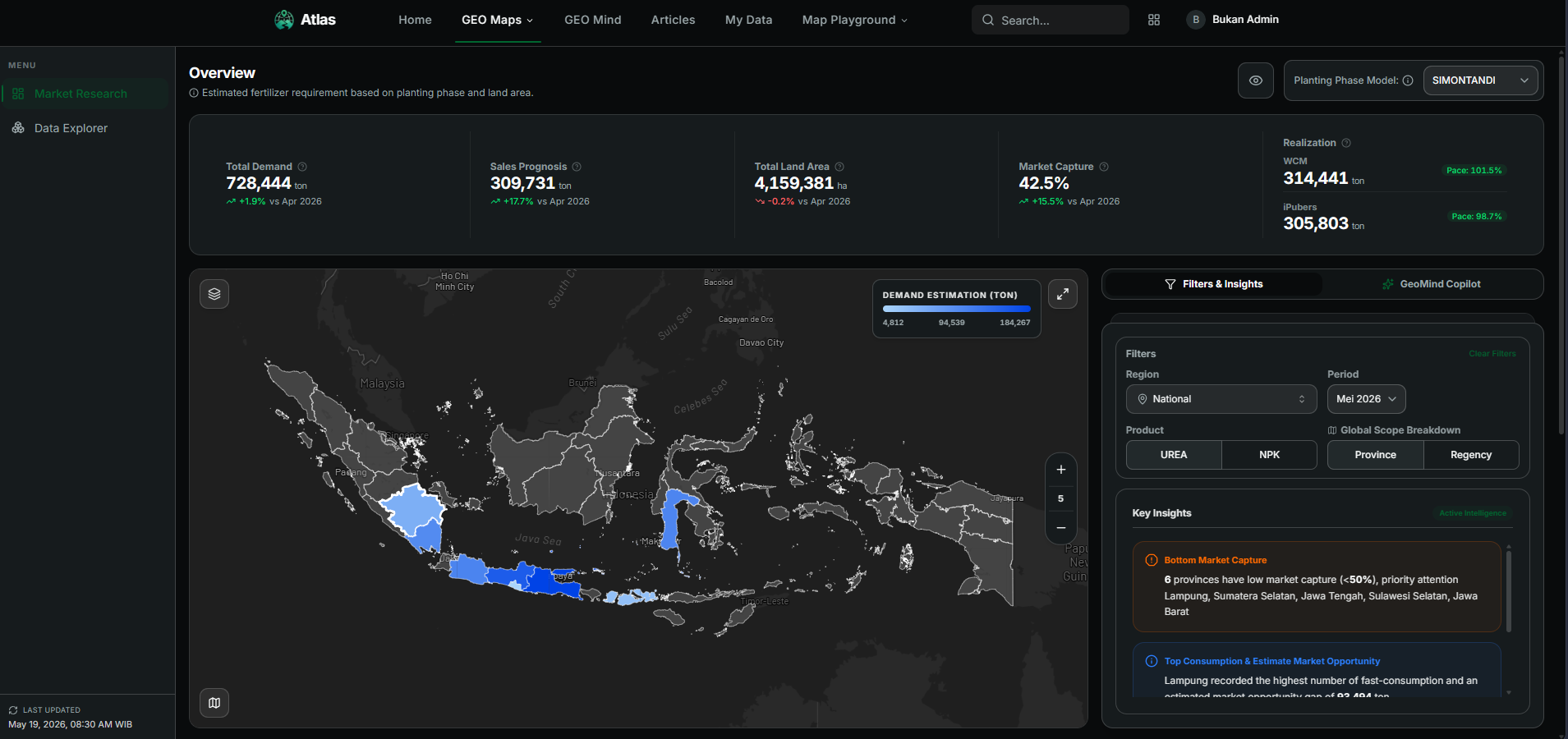 AeGIS Module Atlas, a working screen
